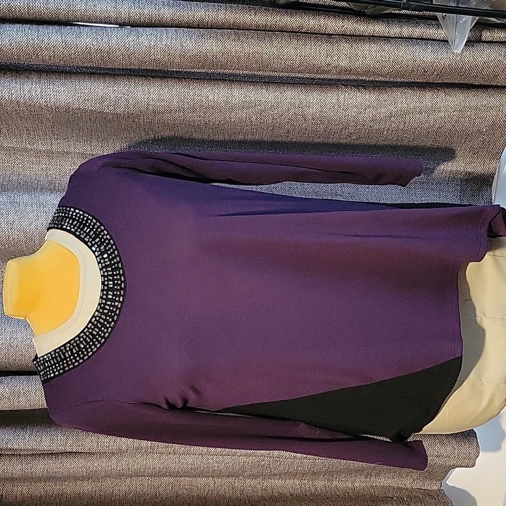 Ashley Stewart: Sweater with stud neckline